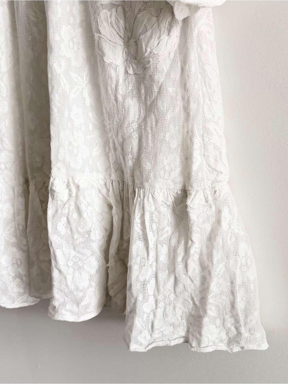 Anthropologie Porridge Embroidered Lace Babydoll Dress White Flowy Feminine - Picture 9 of 13